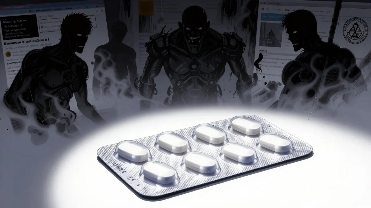 Pristine medicine pack vs shadowy fake drugs in manga art