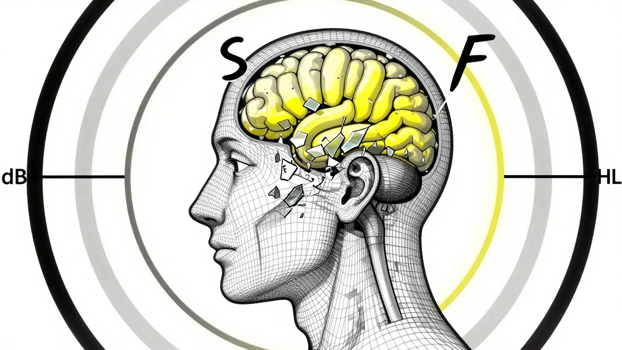 Abstract illustration of hearing loss and speech clarity