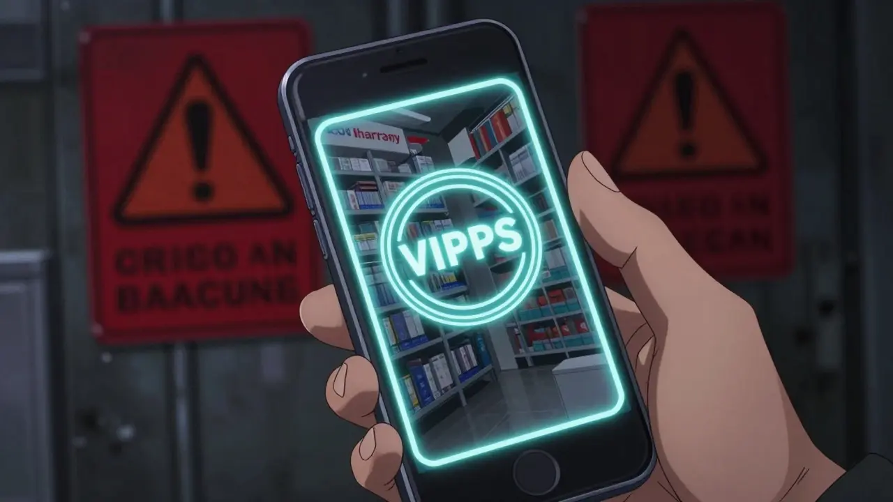 Smartphone showing verification seal against fraud risks