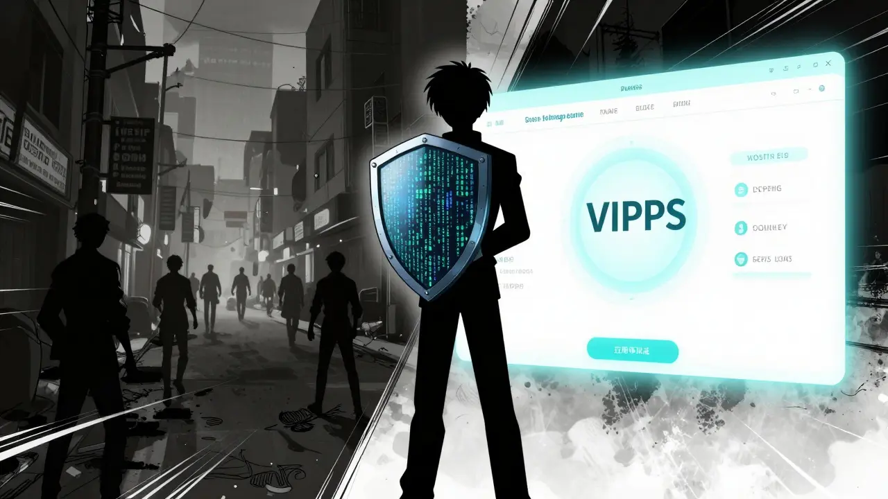 Contrast between unsafe rogue pharmacies and safe telemedicine platforms in anime art