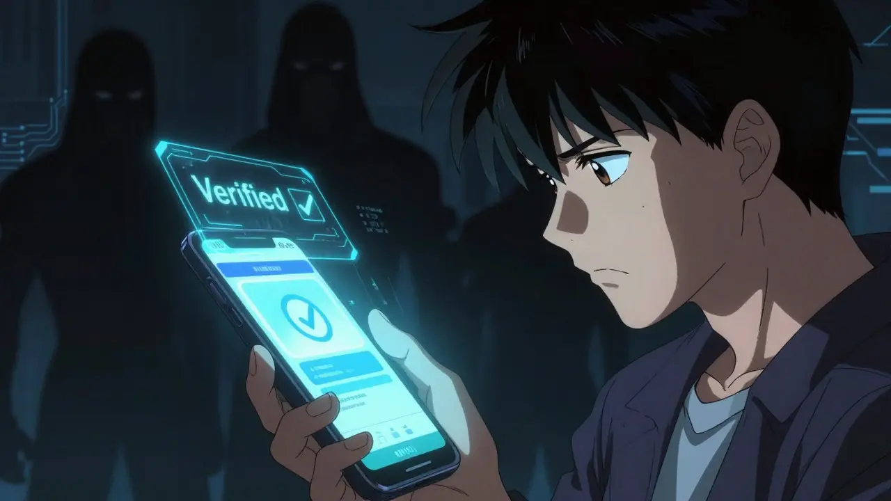 Person scanning medication box with smartphone for authenticity verification
