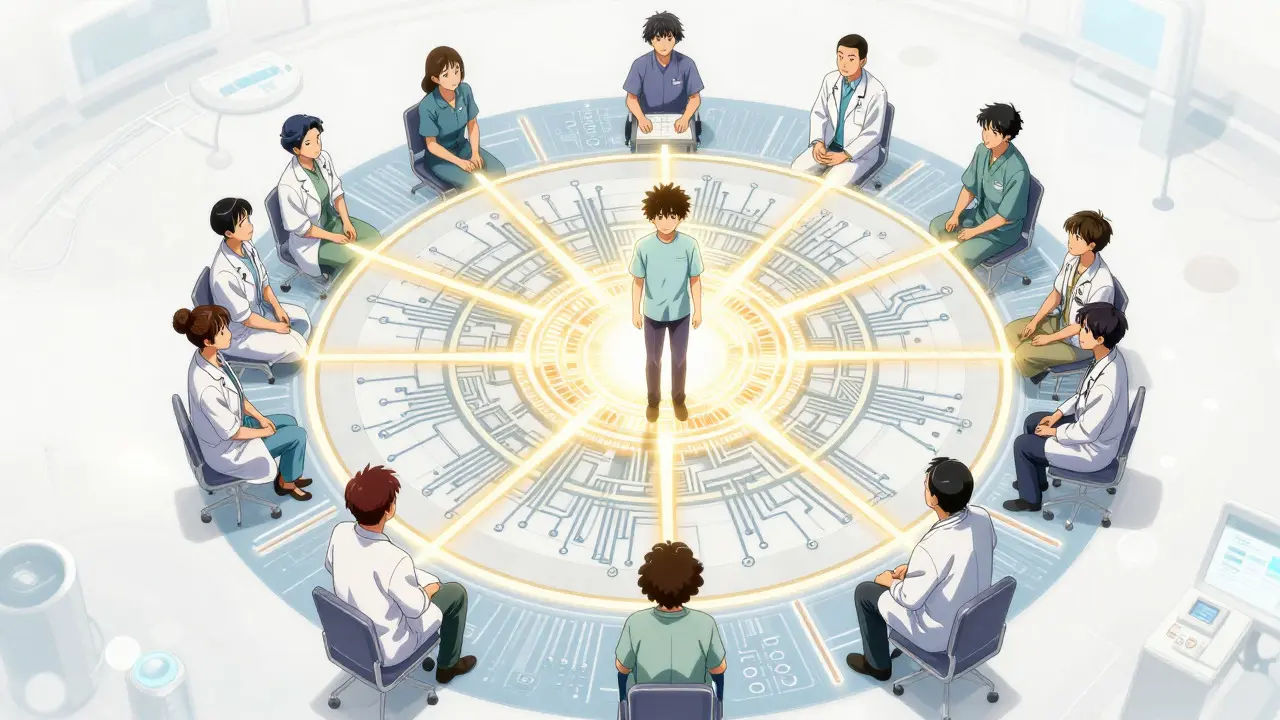 Circle of Care model showing coordinated medical network